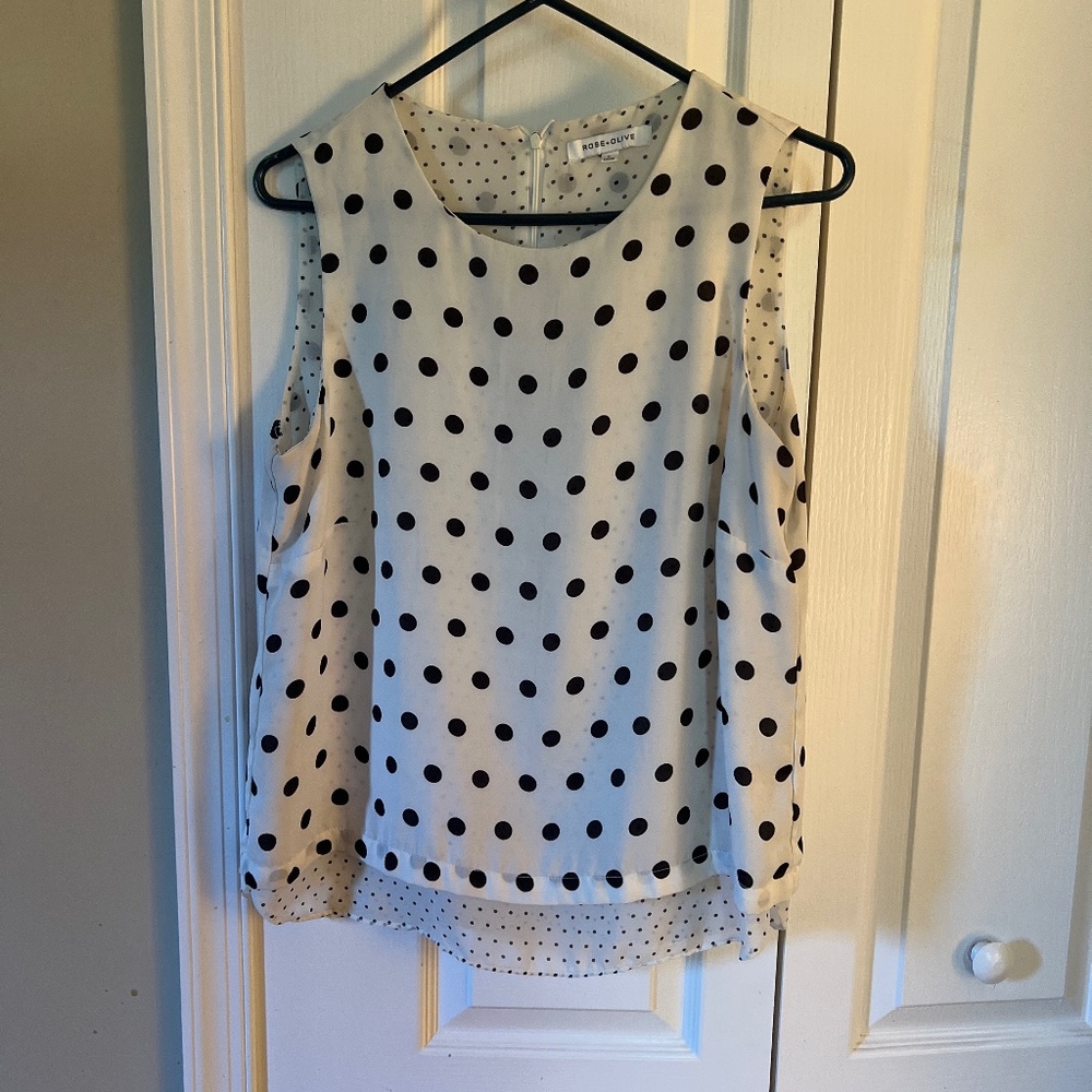 Black and White Polka Dot Top